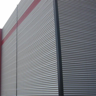 Dinding Eksternal 800x800 Panel Aluminium Bergelombang Lubang Perak Abu-abu 8mm